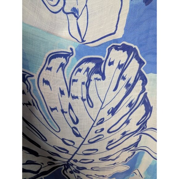 One by Onedder Women's Blue Palm Floral Kimono Cover Up Sz OS Beachy Resort Boho - Picture 15 of 15